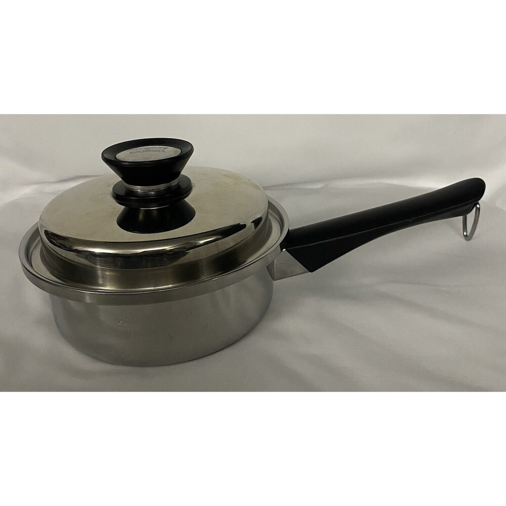 Amway Queen .75 Quart Sauce Pan & Lid Multi Ply 18/8 Stainless Cookware USA